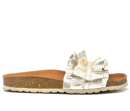Verbenas Rocio Ladies Ruffle Top Footbed Sandal