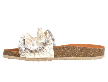 Verbenas Rocio Ladies Ruffle Top Footbed Sandal