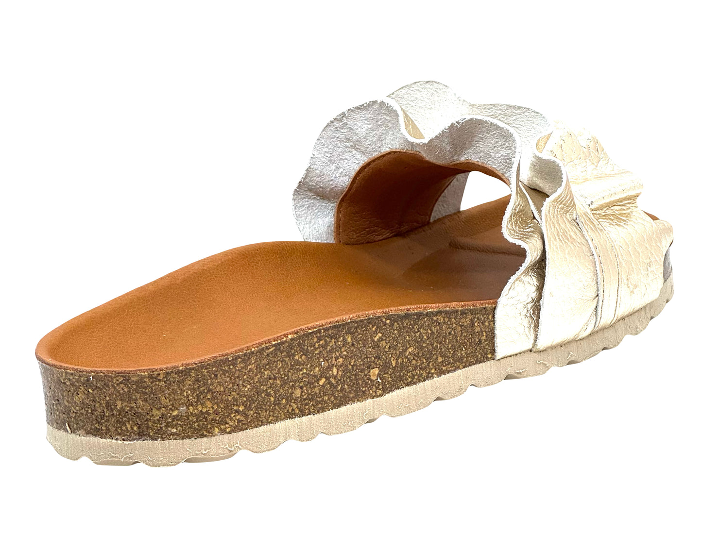 Verbenas Rocio Ladies Ruffle Top Footbed Sandal