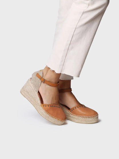 Toni Pons Manilla Ladies Stud Detail Wedge Espadrille