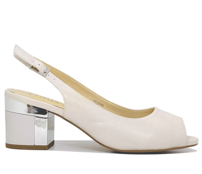 Lotus Evelyn Ladies Peep Toe Block Heel Slingback