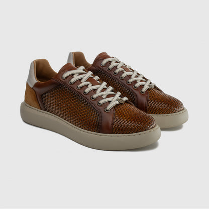 Ambitious Eclipse Men's Woven Effect Lace Up Premium Sneaker