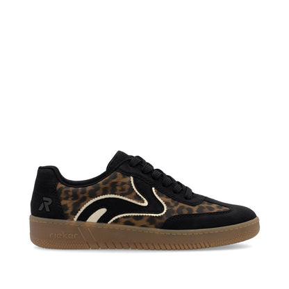 Rieker Ladies Leopard Retro Lace Sneaker