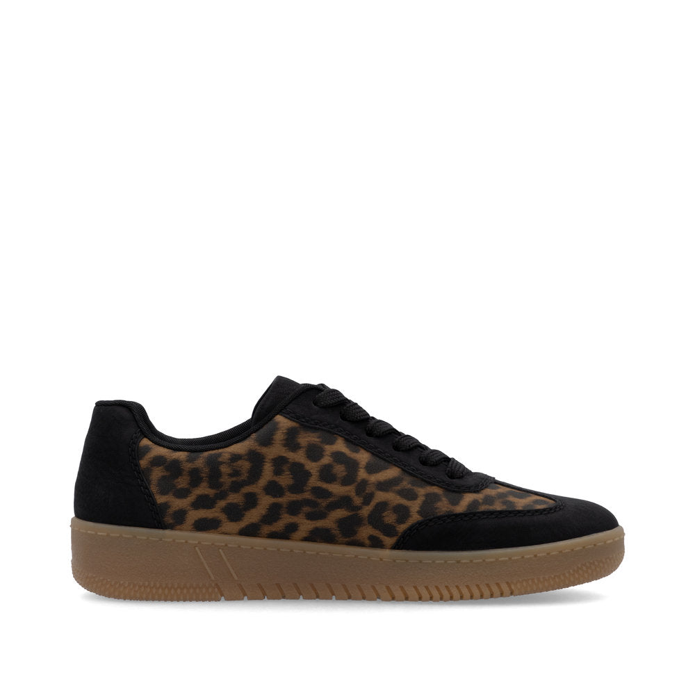 Rieker Ladies Leopard Retro Lace Sneaker