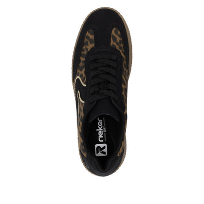 Rieker Ladies Leopard Retro Lace Sneaker