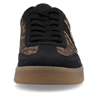 Rieker Ladies Leopard Retro Lace Sneaker