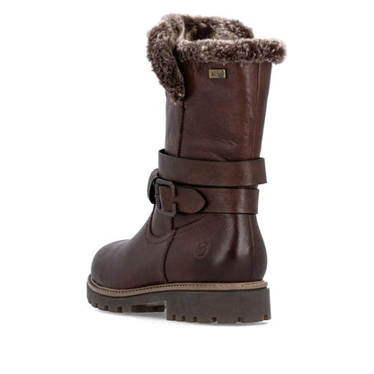 Remonte Ladies Fur Trim Side Zip Ankle Boot