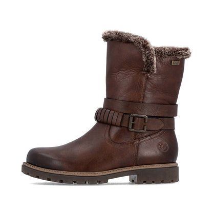 Remonte Ladies Fur Trim Side Zip Ankle Boot