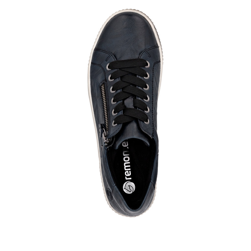 Remonte Ladies Lace Up Zip Side Sneaker