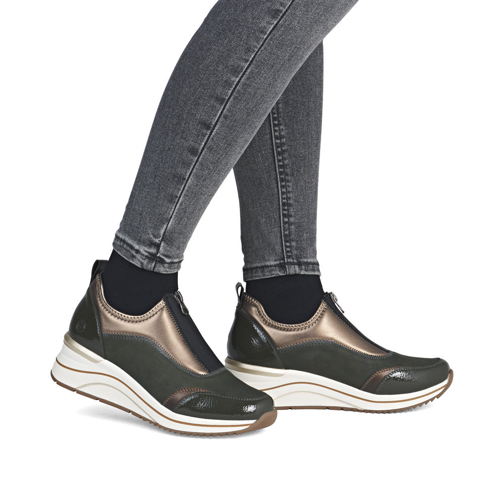 Remonte Ladies Zip Front Wedge Heel Sneaker