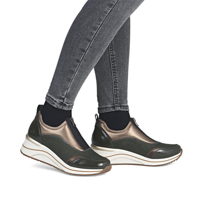 Remonte Ladies Zip Front Wedge Heel Sneaker