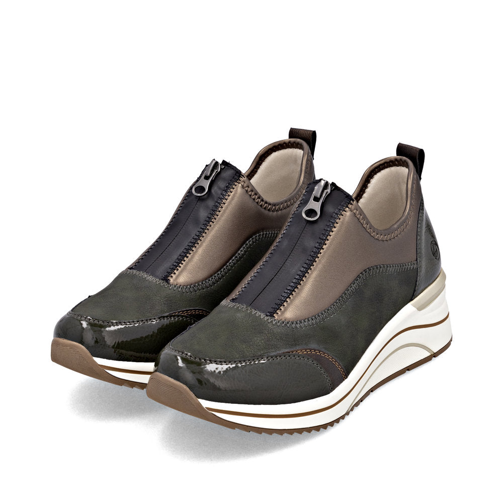 Remonte Ladies Zip Front Wedge Heel Sneaker