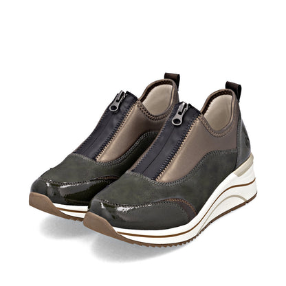 Remonte Ladies Zip Front Wedge Heel Sneaker