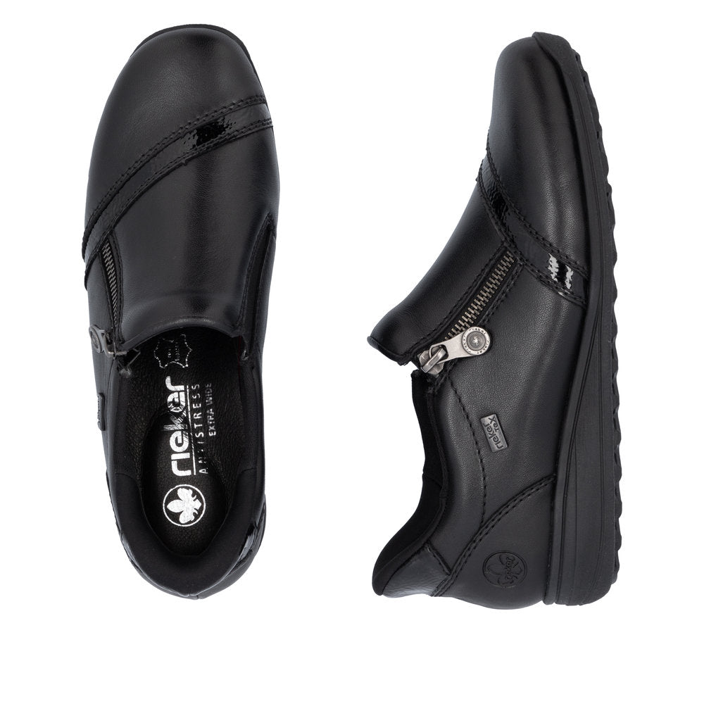 Rieker Ladies Side Zip Flat Shoe