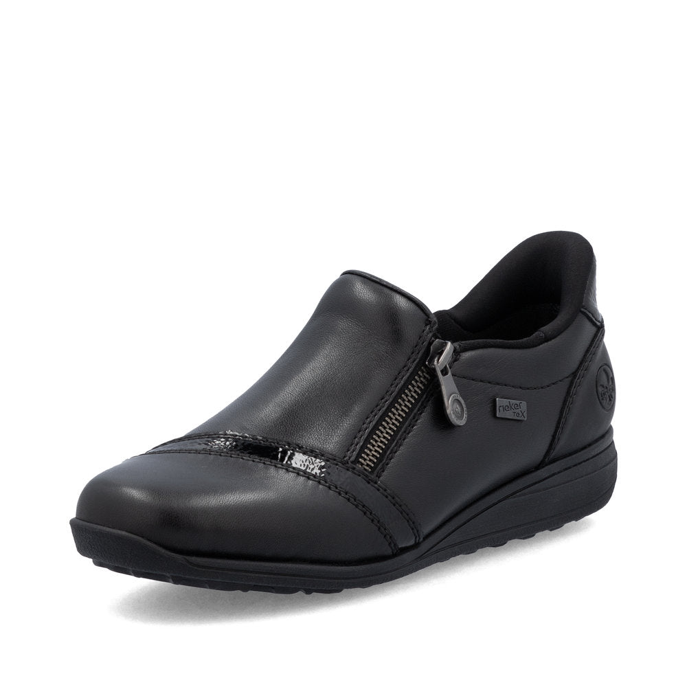 Rieker Ladies Side Zip Flat Shoe