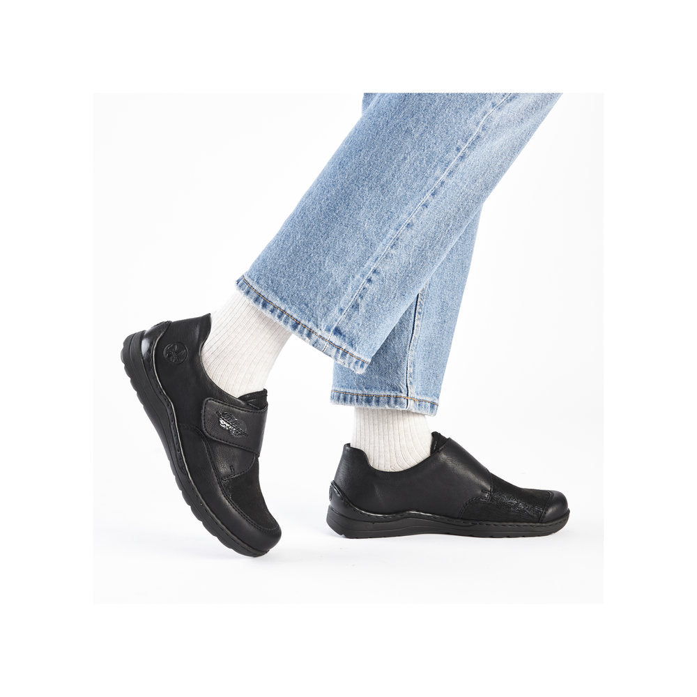 Rieker Ladies Stretch Front Velcro Shoe