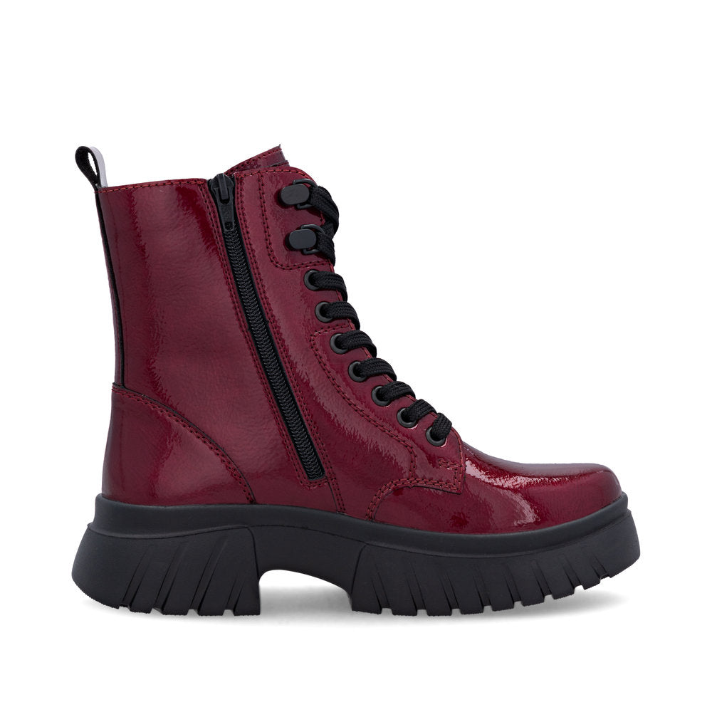 Rieker Ladies Lace Up Chunky Ankle Boot