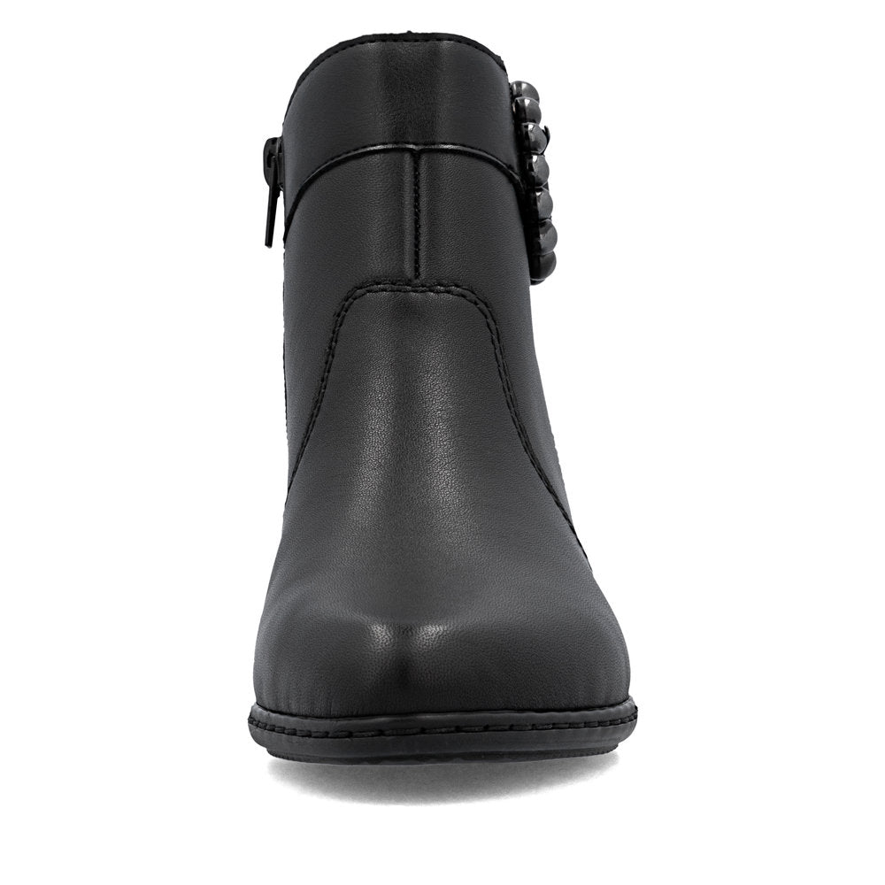 Rieker Ladies Buckle Trim Low Heel Ankle Boot