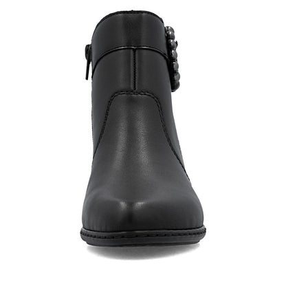 Rieker Ladies Buckle Trim Low Heel Ankle Boot