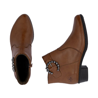Rieker Ladies Buckle Trim Low Heel Ankle Boot