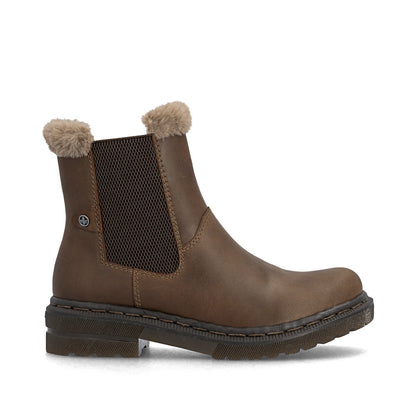 Rieker Ladies Fur Trim Ankle Boot