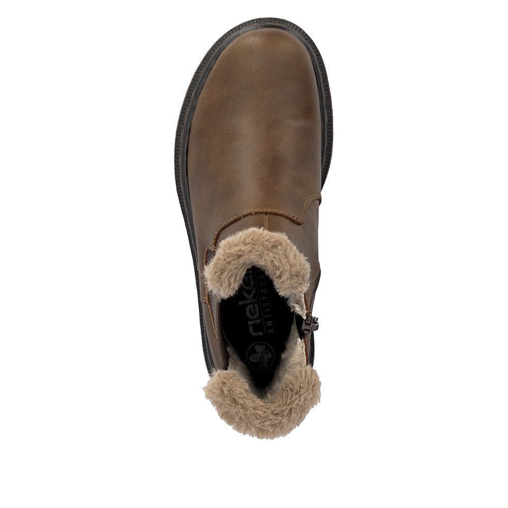 Rieker Ladies Fur Trim Ankle Boot