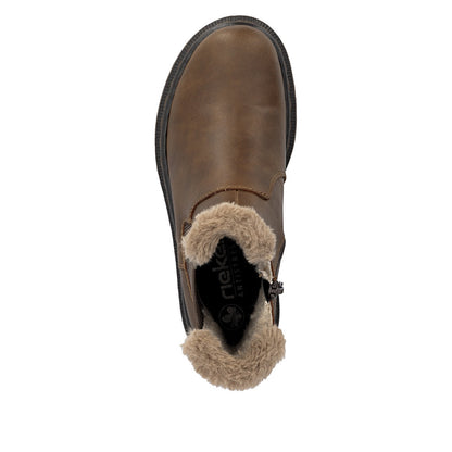 Rieker Ladies Fur Trim Ankle Boot