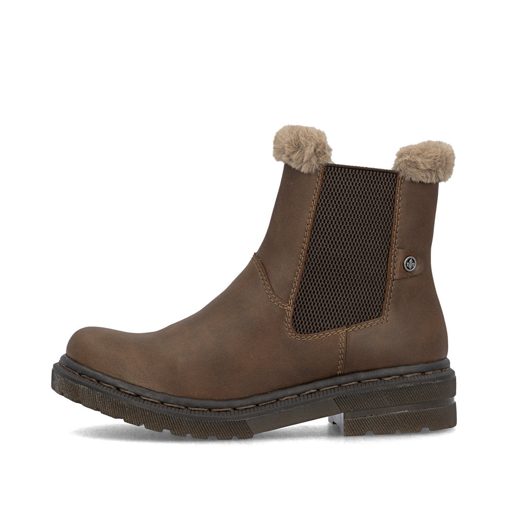 Rieker Ladies Fur Trim Ankle Boot