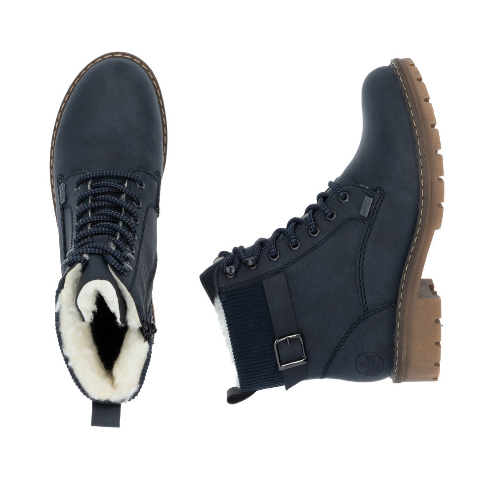 Rieker Ladies Fleece Lined Lace Up Ankle Boot