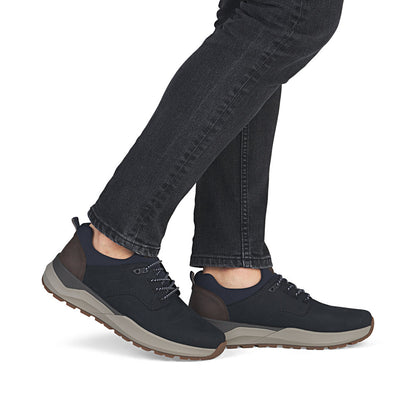 Rieker Mens Bungee Lace Nubuck Sneaker