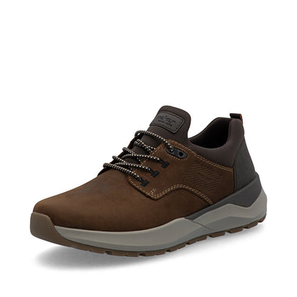Rieker Mens Bungee Lace Nubuck Sneaker