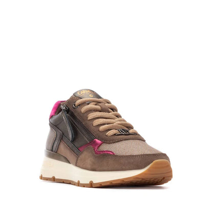 Carmela Ladies Zip Side Lace Up Sneaker