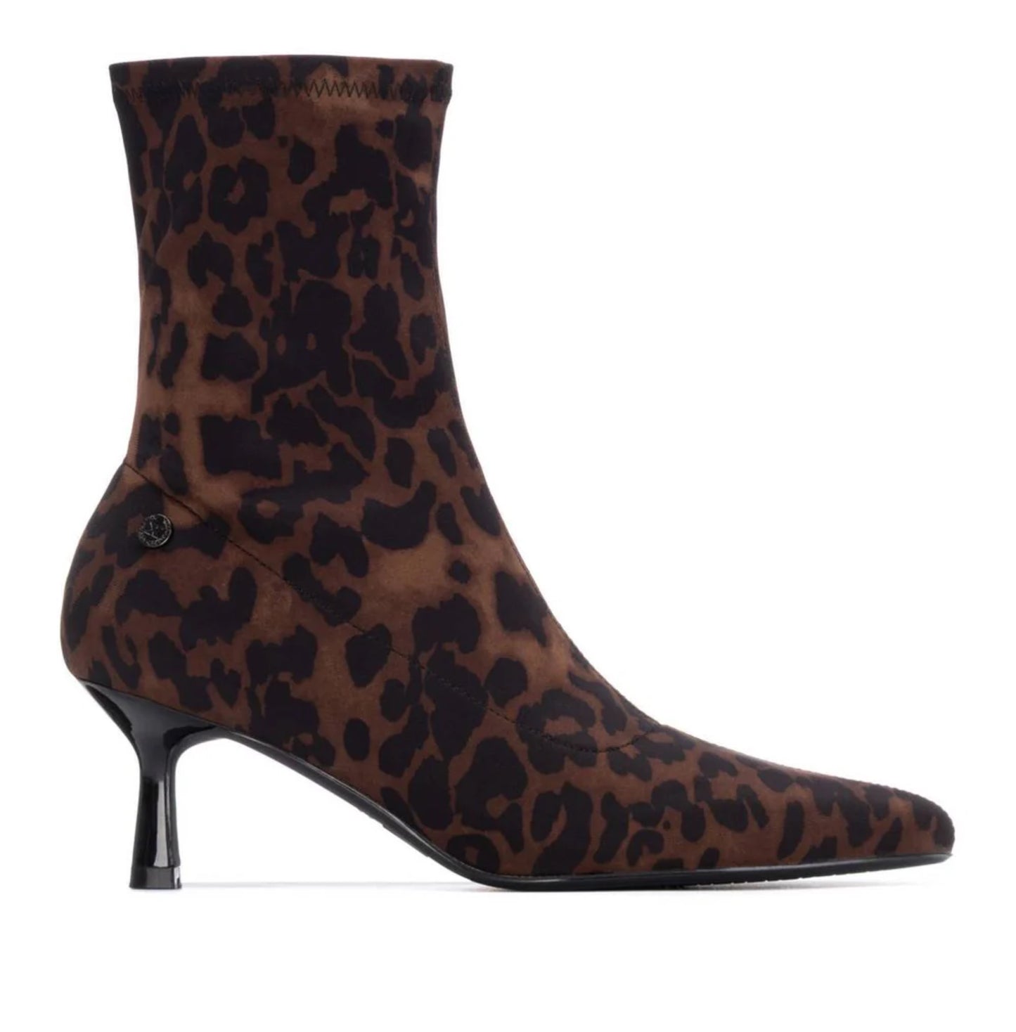 XTI Ladies Leopard Print Kitten Heel Ankle Boot