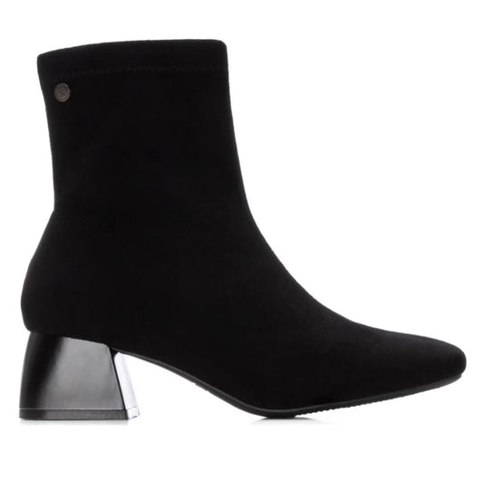 XTI Ladies Micro Fibre Block Heel Ankle Boot