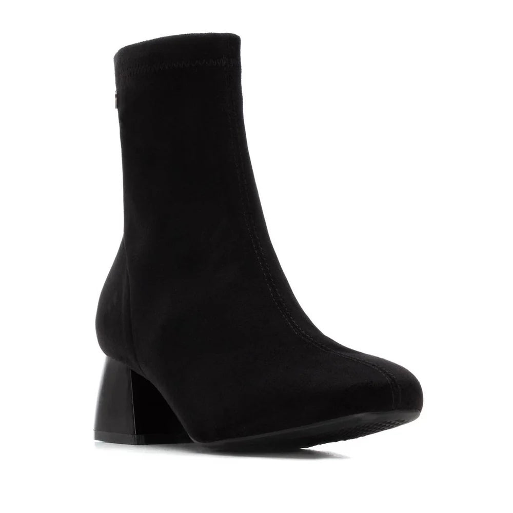 XTI Ladies Micro Fibre Block Heel Ankle Boot