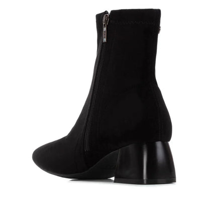 XTI Ladies Micro Fibre Block Heel Ankle Boot