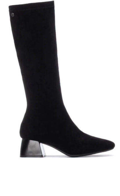 XTI Ladies Block Heel Micro Fibre Boot