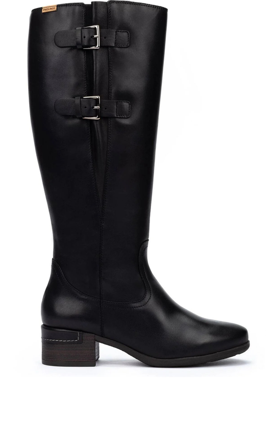 Pikolinos Malaga Ladies Buckle Trim Low Heel Boot