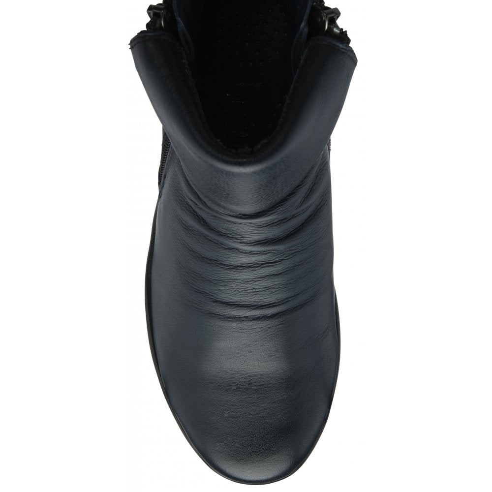 Lotus Cordelia Ladies Super Soft Wedge Heel Navy Ankle Boot