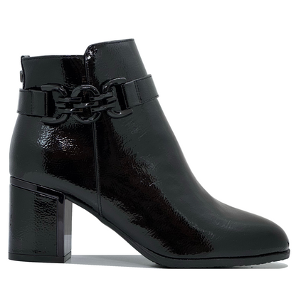 Lotus Amarin Ladies Block Heel Chain Trim Ankle Boot