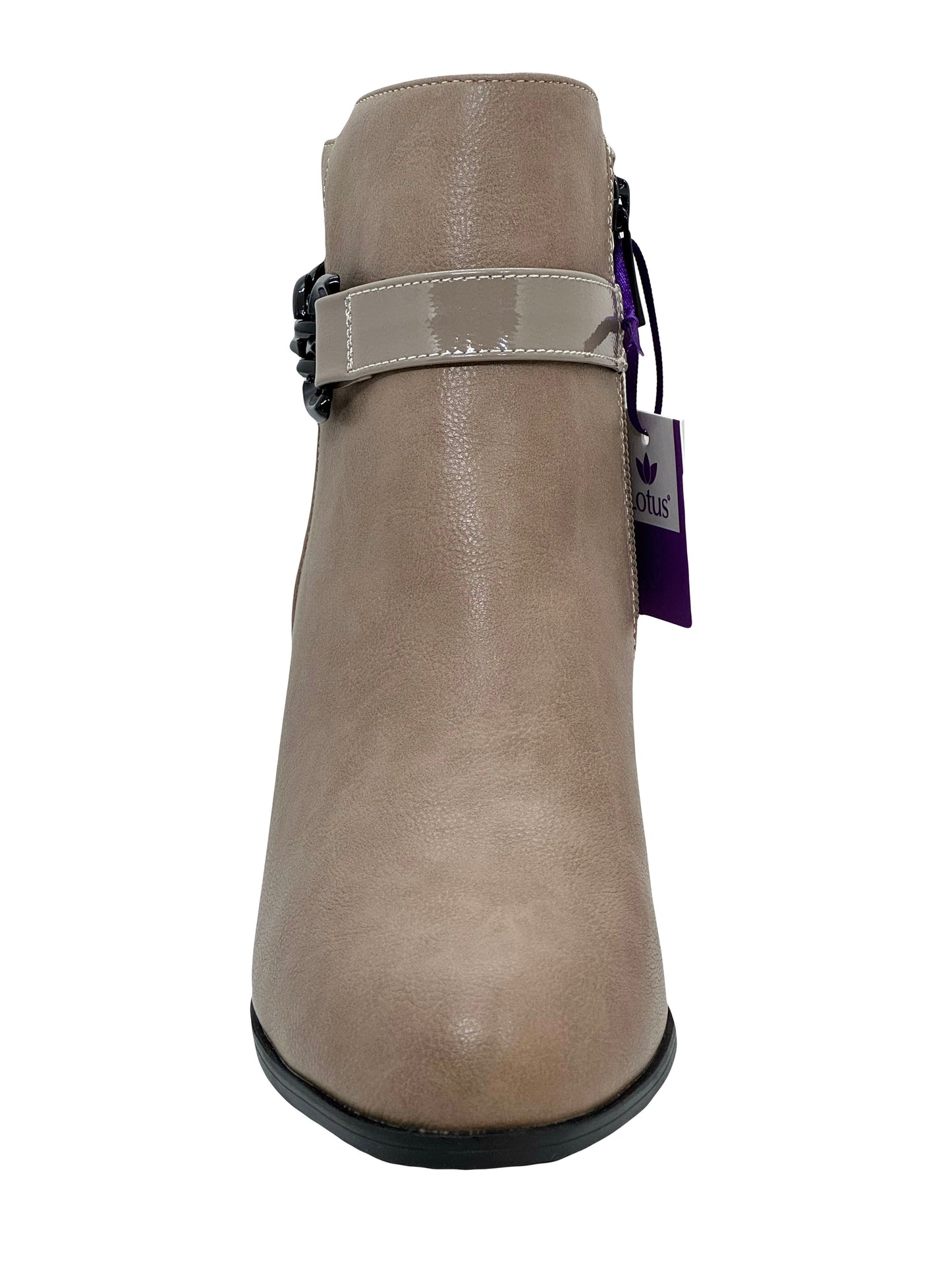 Lotus Amarin Ladies Block Heel Chain Trim Ankle Boot