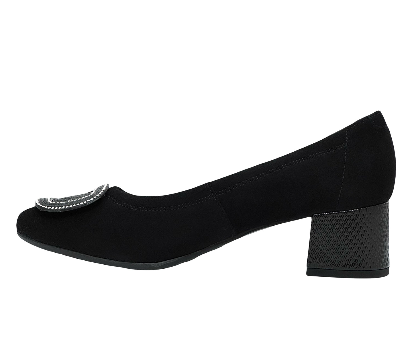 Bioeco Ladies Buckle Front Block Heel Court