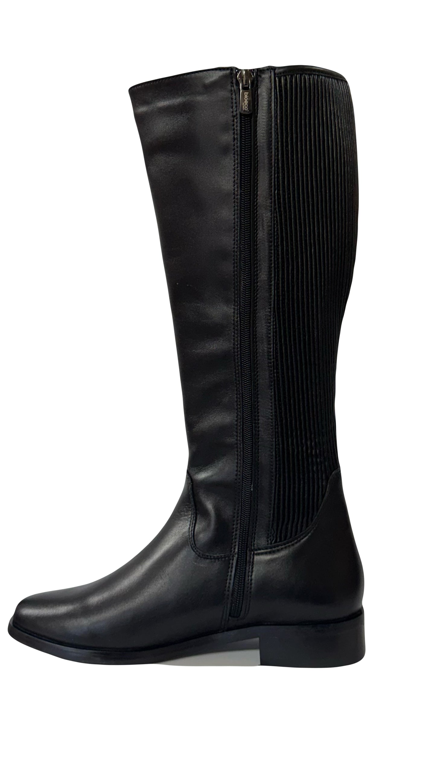 Bioeco Ladies Wide Leg Stretch Back Flat Heel Boot