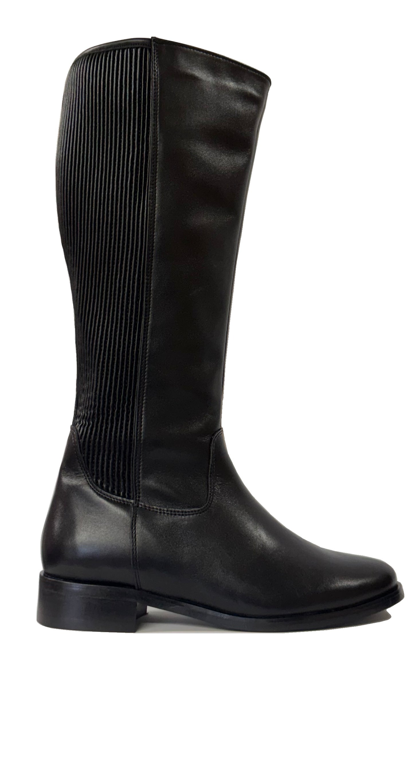 Bioeco Ladies Wide Leg Stretch Back Flat Heel Boot