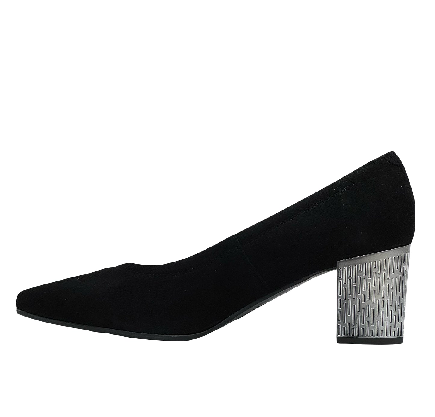 Bioeco Feature Heel Suede Court Shoe