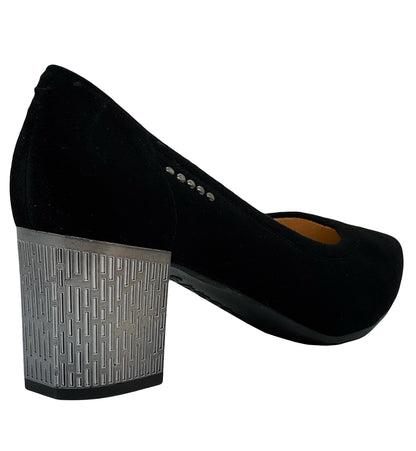 Bioeco Feature Heel Suede Court Shoe