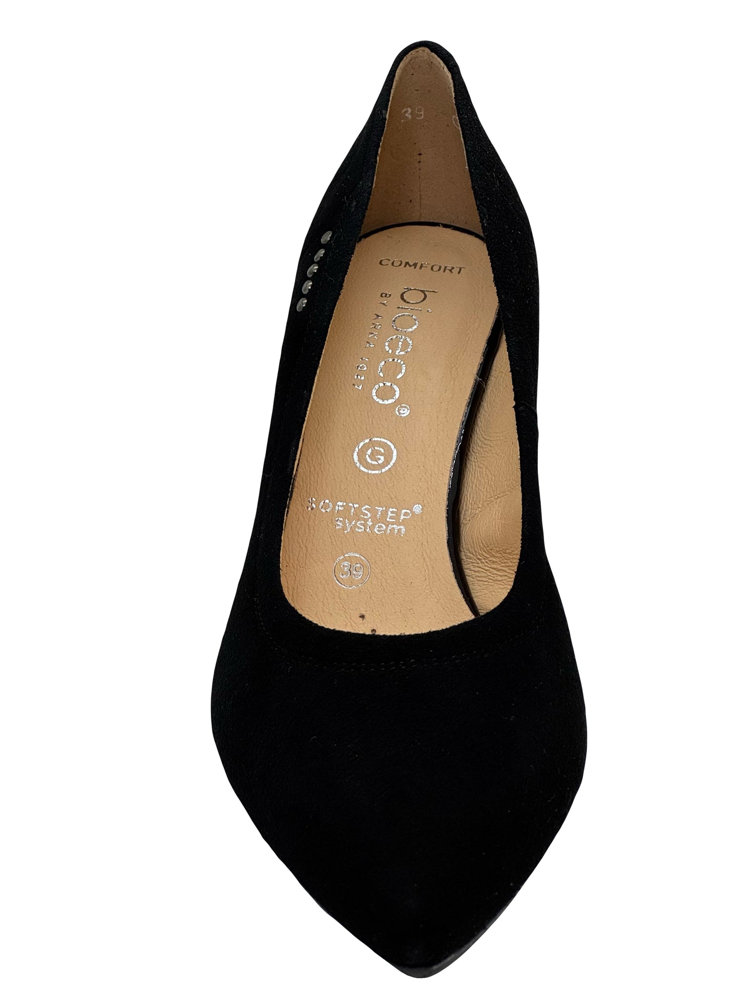 Bioeco Feature Heel Suede Court Shoe