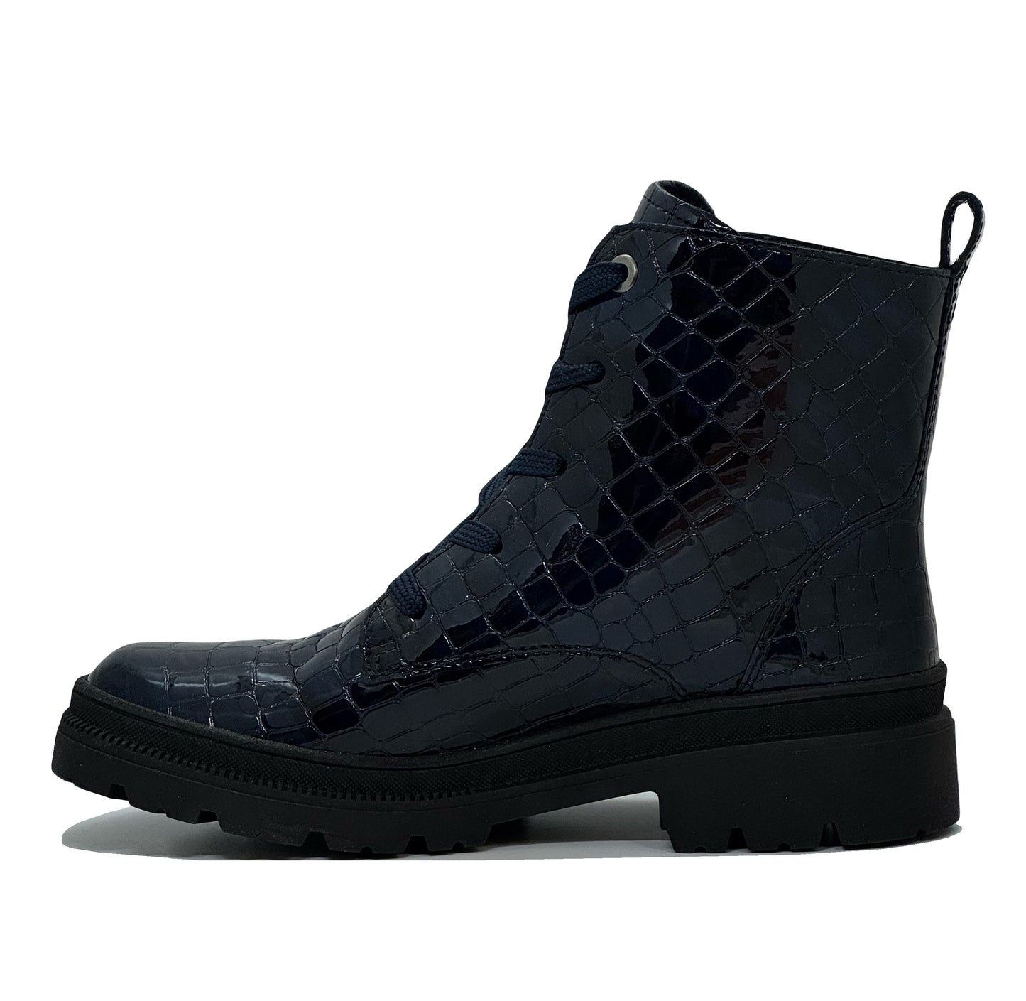 Ara Dover Ladies Croco Print Lace Up Ankle Boot