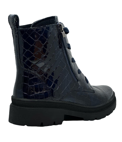 Ara Dover Ladies Croco Print Lace Up Ankle Boot