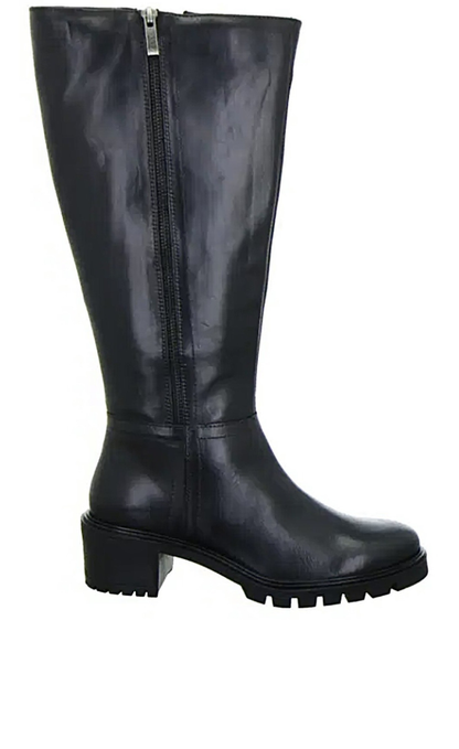 Ara Denver Ladies Block Heel Wider Fit Full Leg boot